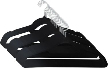 Набір вішалок для одягу SVITA (25 шт.) - вішалки для костюмів, чорні, з оксамитовим покриттям, економія місця