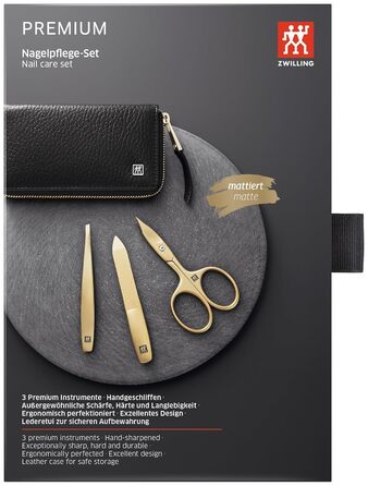 Набір для манікюру ZWILLING Gold Edition (5 предметів, шкіряний етиуль, догляд за руками та ногами), Преміум якість