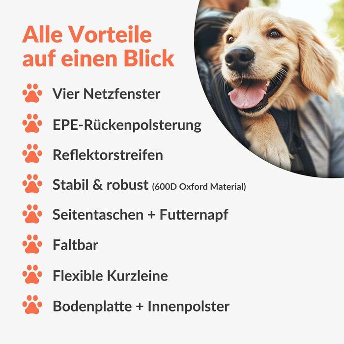 Рюкзак для тварин до 20 кг, регульовані ремені, складаний, короткий поводок, чорний. Ідеально для собак та котів