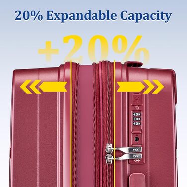 Набір валіз Joyway 4шт з жорстким корпусом та TSA-замком, розширюваний, чорний (червоний), комплект валіз