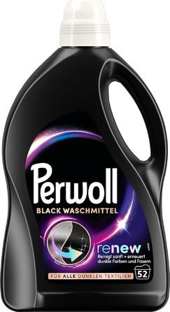 Рідкий засіб для прання Perwoll Renew Schwarz для темних кольорів, 2x52 прання, відновлення кольору та захист волокон тканини