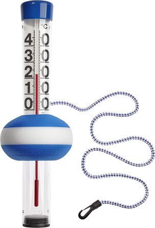 TFA Dostmann Neptun Swimming Pool Thermometer, 40.2003, for pool and pond, comfortable water temperature reading, large, easy to read, L 125 x W 125 x H 385 mm