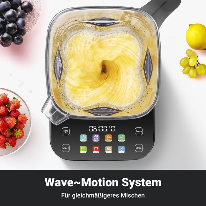 AMZCHEF 8-in-1 Multi Stand Mixer with Auto-IQ | 2000W High-Power Mixer with LCD Touchscreen | 2L Blender with 8 Smart Menus and 10 Speeds for the Kitchen | Black 25.6 x 20.1 x 47.6 cm Black