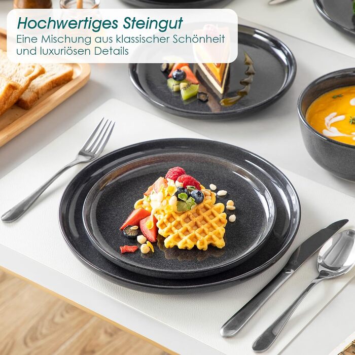 Набір посуду Steingut vancasso ANYA, 18 предметів, сірий (6 персон)