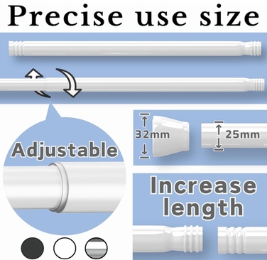 Телескопічна штора для ванної (карниз) 170-260 см, чорна сталь