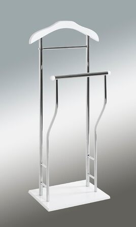 Стійка для одягу чоловіча HAKU Möbel, хром, білий, MDF, метал, 45x110x30 см, сучасний стиль