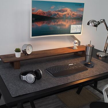 Підкладка під мишу з фетру 60x30 см, велика, для офісу та дому (темно-сірий)