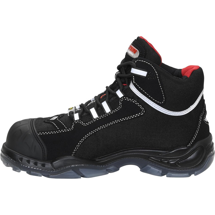 Робочі черевики ELTEN SANDER Pro ESD S3 для чоловіків, текстиль, пластикова капа (легша за сталеву), чорно-червоні, розмір 44 EU Single