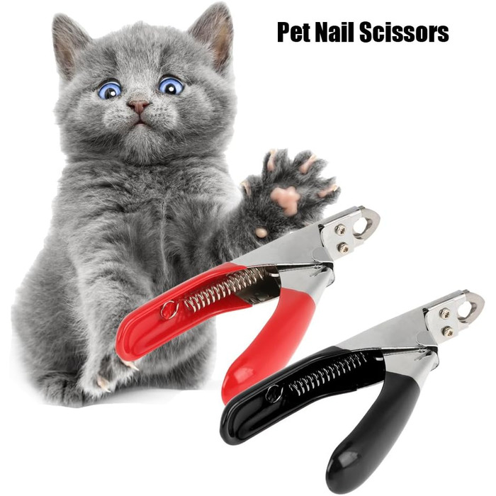 Ножиці для обрізання кігтів домашніх тварин Fdit - для собак та котів, чорний колір