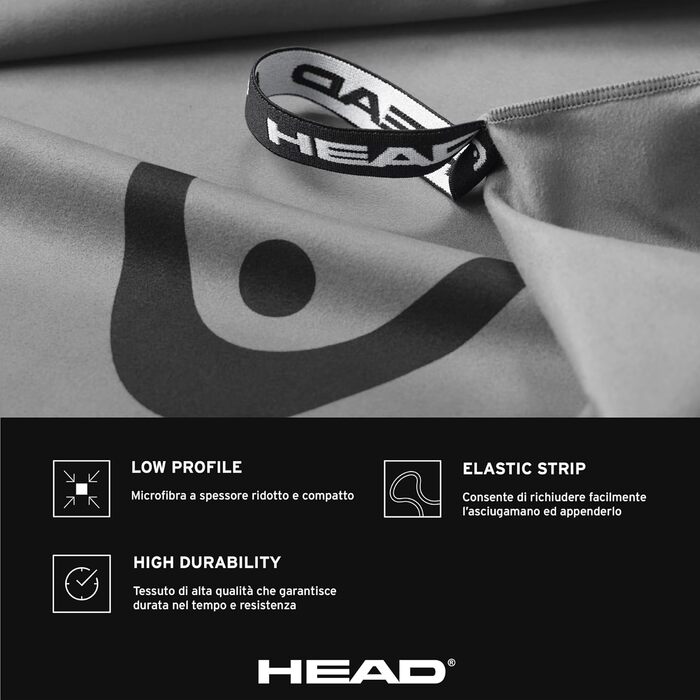 Рушник для спорту та басейну Osama Home Head Active, мікрофібра, 60x110 см, сірий (Набір 6 шт.)