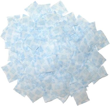 Rmikaly 100 Packs of 2g Silica Gel Desiccant, Non-Toxic, Moisture Absorber, Air Dehumidifier, Food and Pharmaceutical Grade