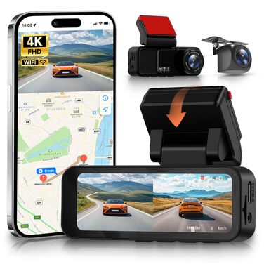 Автомобільний відеореєстратор 360° 4-канальний FHD 1080P (передній, задній, лівий, правий), 3