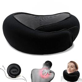 Подушка для подорожей на літак 2024 з підтримкою підборіддя, Memory Foam, чорна
