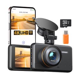 Автомобільний відеореєстратор iZEEKER 4K Ultra HD (2160P) з WiFi та карткою пам'яті 32GB, фронтальна камера для авто