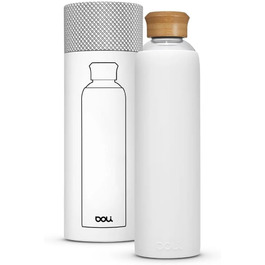 Doli Stainless Steel Water Bottle with Silicone Sleeve - Ideal for Hot & Carbonated Drinks - Absolutely Leak-Proof - Dishwasher Safe - BPA-Free (White)