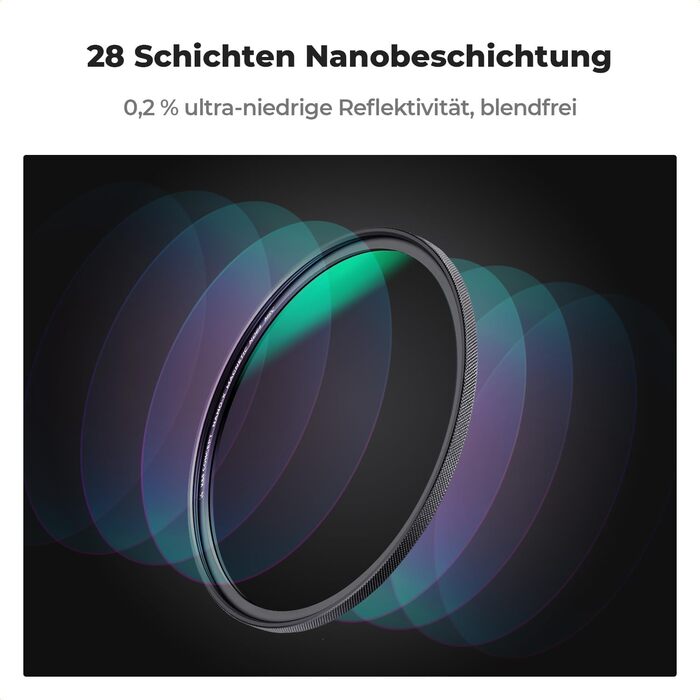 ND фільтр K&F Concept 49mm ND64 (6 Stop) магнітний з кришкою об'єктива, Nano-Xcel