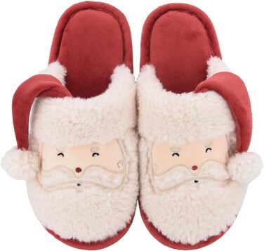 Тапочки зимові жіночі та чоловічі з м'якої плюшевої підкладки та піною з пам'яті, антиковзкі тапочки для дому/на вулицю, зручні сліпони для всієї родини Санта Клаус 40/41 EU