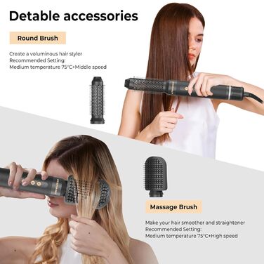 Мультистайлер Airstyler Pro 7-в-1: Фен, дифузор, локони, термощітка, випрямляч, чорний