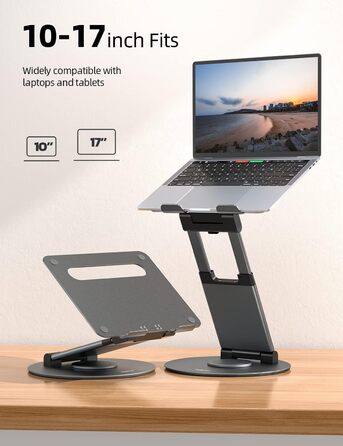 NULAXY Adjustable Laptop Stand - 360° Swivel Base, Height Adjustable up to 20