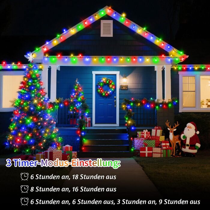 Ланцюжок прикрас для зовнішнього використання, 36 м, 1800 LED, тепле біле світло, 8 режимів, таймер, IP44, для балкона, саду, вечірки, шлюбу