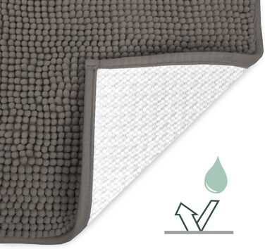 Килимок для ванної кімнати Beautissu BeauMare WR 50x80 см, антрацит, антиковзаючий, з плюшу