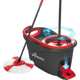 Набір для миття підлоги Vileda Turbo Wischmopp: мікрофібра, телескопічний стілець, відро з віджимом, для всіх поверхонь