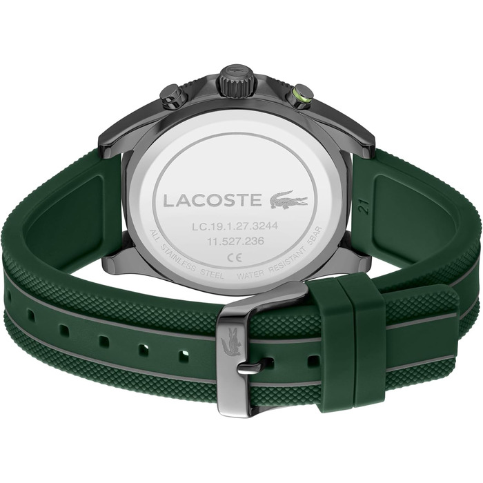 Годинник чоловічий Lacoste Mainsail Chronograph Quartz з силіконовим ремінцем (чорний)