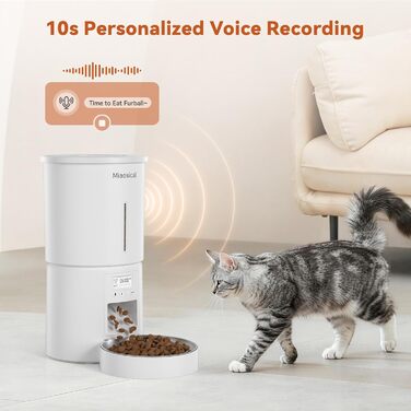 Автомат годування котів 4.2L з програмуванням, з окремою мискою з нержавіючої сталі