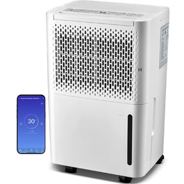 Зволожувач повітря Pasapair: автоматичний осушувач для приміщень до 120 м³ (20 м²) з цифровим дисплеєм, 3 режимами роботи, таймером, 12.1 л. Захист від вологи та плісняви.