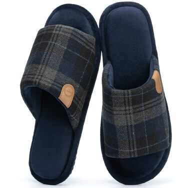 Чоловічі домашні капці GOEWY з ефектом пам'яті (Memory Foam), відкриті пальці, дихаючі та протиковзкі, для дому та вулиці, сині, розмір 42/43 EU
