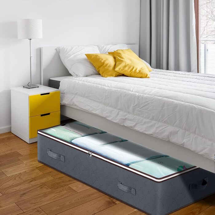 Комод-органайзер під ліжко Budding Joy (6 шт, сірий) - 90л, з кришкою