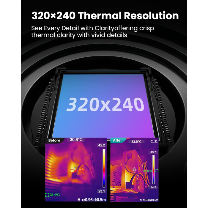 Тепловізор MILESEEY TR20 PRO: портативний, -20°C до 550°C, роздільна здатність 192x192, 25Hz, 8 годин роботи від акумулятора