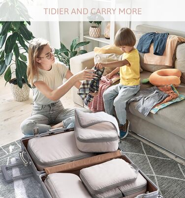 Набір кубиків-органайзерів для валізи Meowoo (5шт) - кубики-компресори для подорожей (XL, L, 2xM)