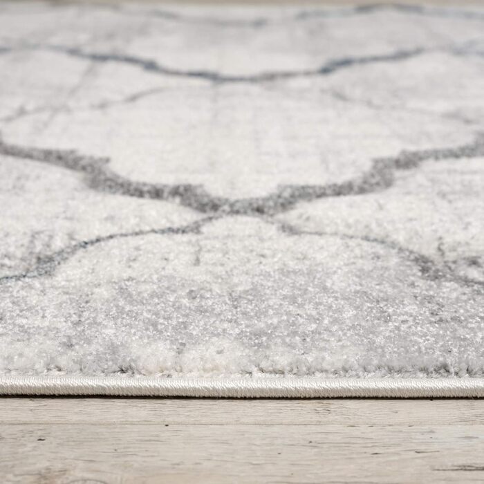 Килим для вітальні SANAT Modern Design - короткий ворс, для вітальні, спальні, кухні, ручна обробка, сертифікат Öko-Tex 100, сірий, 80x150 см