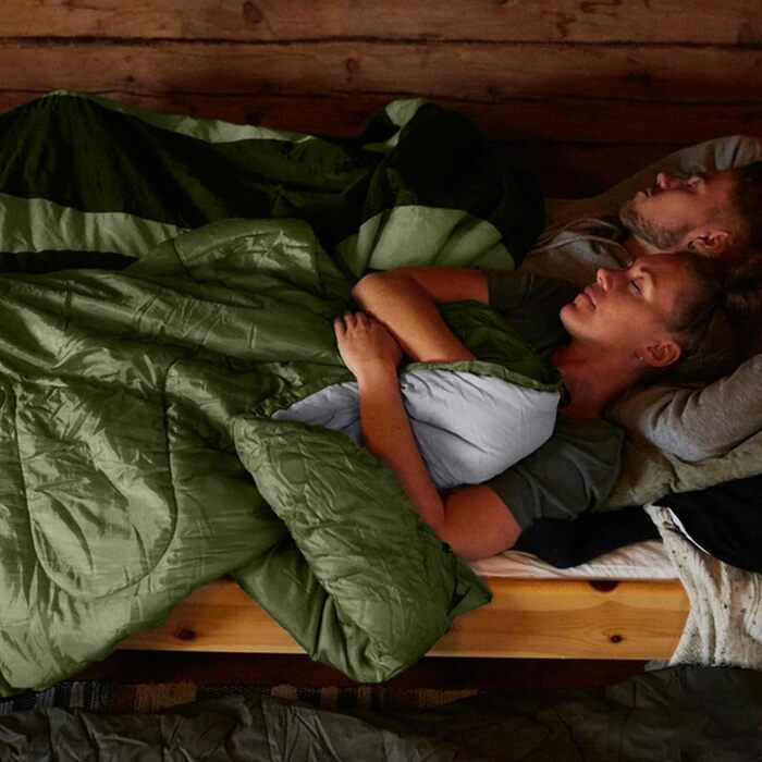 Зелений спальний мішок 220x85 см, водонепроникний, 3 сезони, 1.6 кг, для дому та відпочинку на природі