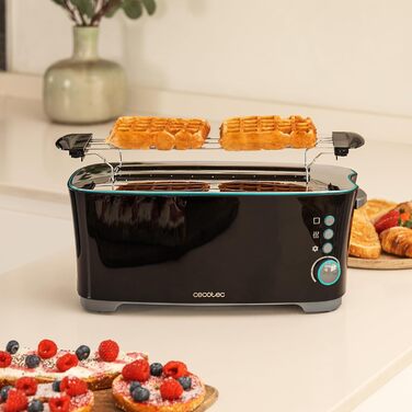 Тостер Cecotec Toast&Taste Extra W 1000W з подвійним XL-слотом для товстого хліба, 7 рівнів підсмажування, автоматичний викид, піддон для крихт, білий