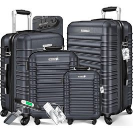 Набір валіз KESSER® з ABS-пластику (4 шт.): S, M, L, XL. Телескопічна ручка, 4 колеса, вага валізи, кріплення для багажу, замок.