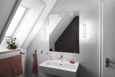 LEDVANCE Smart LED Bathroom Light white, 1200LM, 3000-6500K, 300mm x 70mm, IP44, Orbis Bath Wall Light, bathroom light with Wifi technology, dimmable, controllable via app and voice assistants