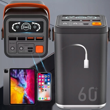 Потужний швидкий павербанк 60000 mAh 36W QC PD USB-C — зовнішній акумулятор для подорожей