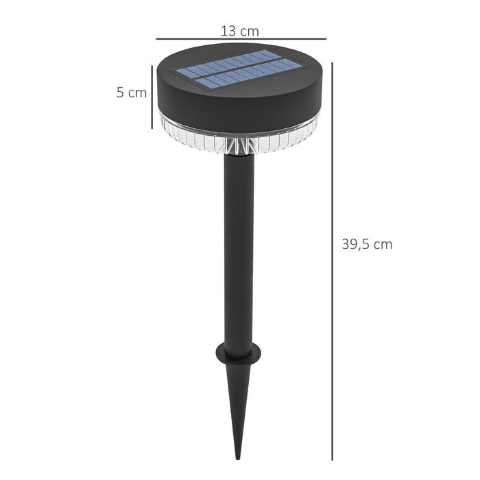 Outsunny Solar Lamps 3-Piece Solar Lights Garden Light Warm White Light IP65 Waterproof for Lawn Balcony Black