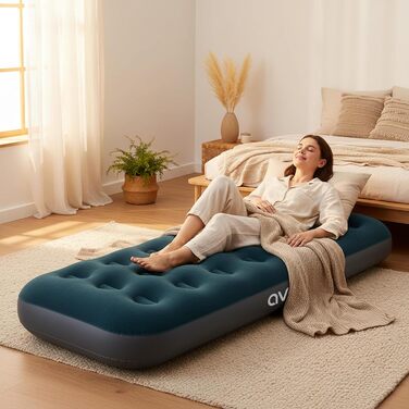 Надувна матрац-ліжко AVENLI для кемпінгу та дому (191x73x22 см) з вбудованим насосом, для 1 особи