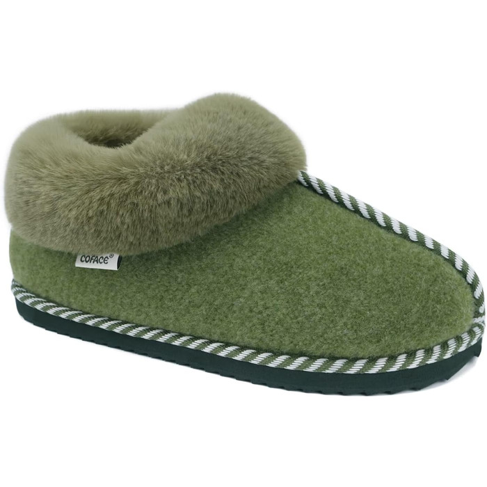 Жіночі халапи COFACE з піною Memory Foam, теплі фетрові сліпони для дому, розмір 36-43 (зелений, 42 EU)