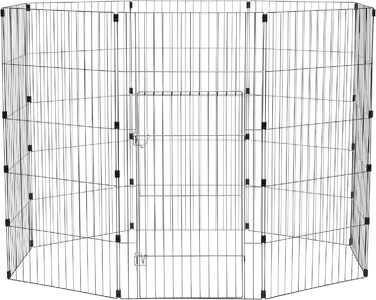 IRIS Вольєр для собак з дроту, 61 см, 24'H (48'H з дверцятами, срібний)