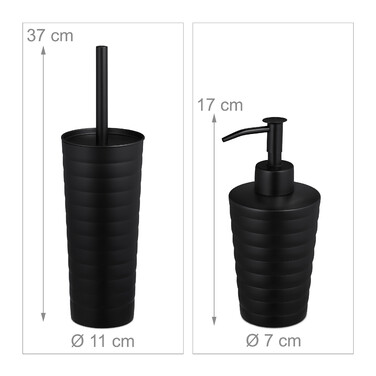 Relaxdays 5-Piece Bathroom Set Stainless Steel Black