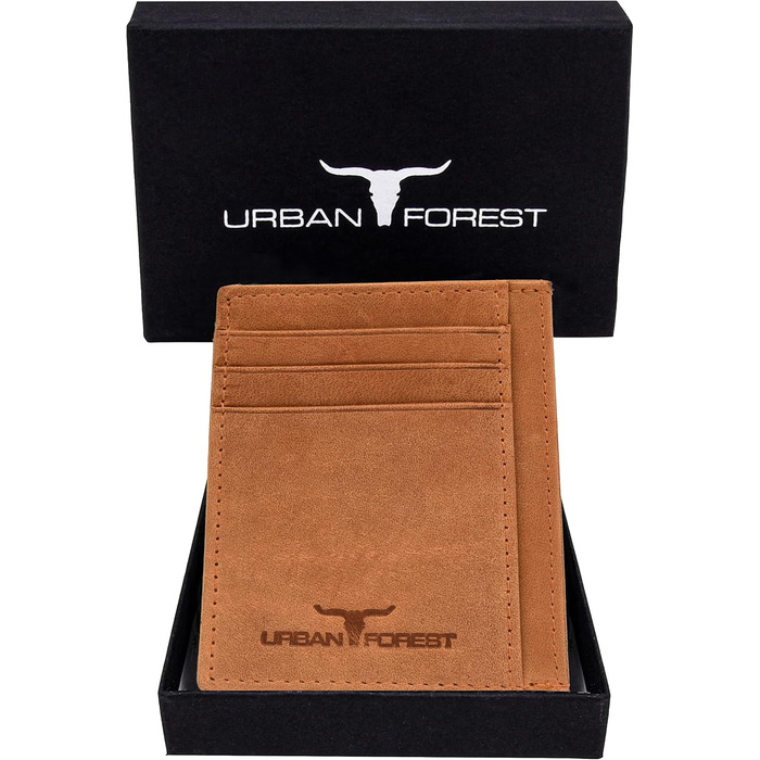 Картхолдер Urban Forest Chris Hunter Cognac для чоловіків - мінімалістичний шкіряний гаманець