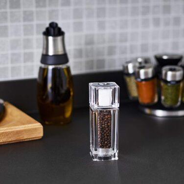 Cole & Mason Cube 2 в 1 млин для солі та перцю, акрил, 130 мм, Precision+, комбінована млинка для спецій