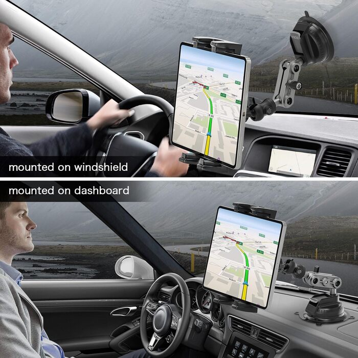Утримувач для планшета в авто, 360° поворотний, універсальний, для iPad, iPhone, Galaxy, 4.7-12.9 дюймів