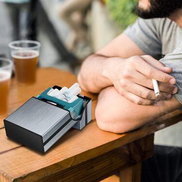 Вишукане Zigarettenetui Yosemy: Металевий футляр для 20 сигарет з магнітною застібкою (Алюміній, Пластик, Сірий, Чорний, Срібний, Рожевий, Золотий)