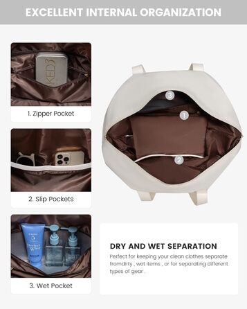 Сумка-трансформер LOVEVOOK для подорожей: велика дорожня сумка-шопер 60L з відділенням для взуття, водонепроникна, 55x42x25см