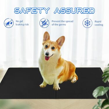 Килимок охолоджуючий для собак та котів, самоохолоджуючий, 65x50 см, чорний